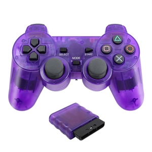 Gepaide 2.4Gワイヤレスゲームコントローラージョイスティック透明デザイン特徴振動モーター有線PS2に対応 - Product Image 2
