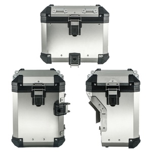 52L Motorcycle Side Tail Boxes Black <strong>Silver</strong> Aluminum Case Box Waterproof <strong>Trunk</strong> for ADV GS1200 - Product Image 4
