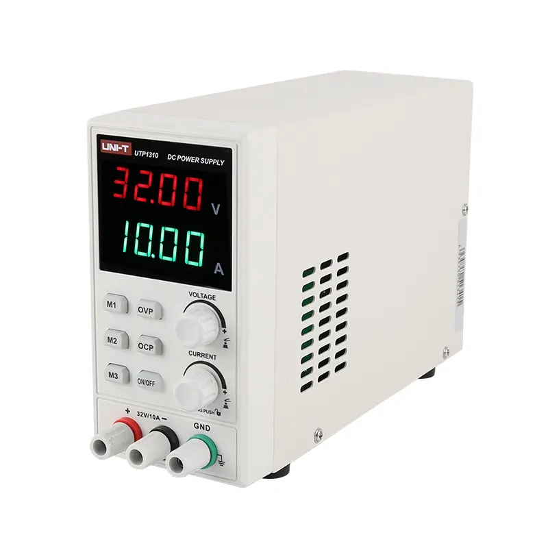 AC UNI-T V/UTP1310 V ตัวควบคุมแรงดันไฟฟ้าสำหรับซ่อมโทรศัพท์10A 110 DC แหล่งจ่ายไฟ32V 220ปรับกระแสไฟได้4หลัก