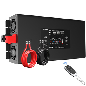 <strong>Inverter</strong> 2000W/4000W 12 <strong>V</strong> to 230 <strong>V</strong> Pure Sine Wave Power <strong>Inverter</strong> with 2 EU Sockets LCD Display, Voltage Converter for Motorhome - Product Image 1