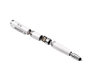 Penna a sfera Usb multifunzione 4 In 1 personalizzata con luce puntatore Laser a Led chiavetta usb stilo Pen drive - Product Image 3