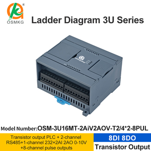 Oshangming <strong>8</strong> <strong>Input</strong> <strong>8</strong> Transistor <strong>Output</strong> PLC <strong>2</strong> Analog <strong>Input</strong> <strong>2</strong> Analog <strong>Output</strong> <strong>8</strong> Pulse Modbus Rtu with RS485 RS232 for HMI - Product Image 2
