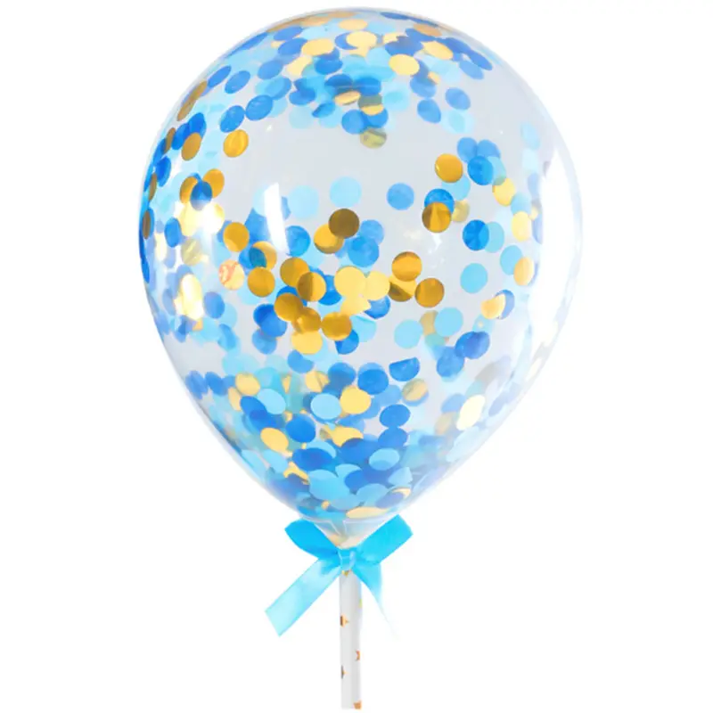 Hot sale 5 inch mini clear birthday cake decoration confetti balloon