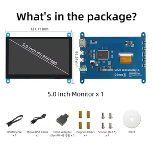 5 ''TFT LCD Touchscreen 800*480 Auflösung 5 Zoll IPS LCD Modul für Raspberry Pi