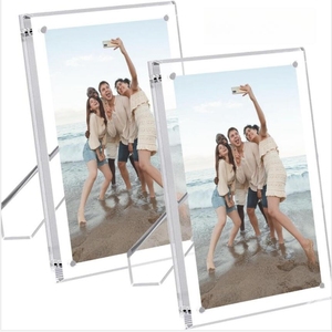 5x7 inç akrilik şeffaf fotoğraf resim çerçevesi mıknatıslar ile masa üstü ekran için Stand ile net resim çerçeveleri - Product Image 1
