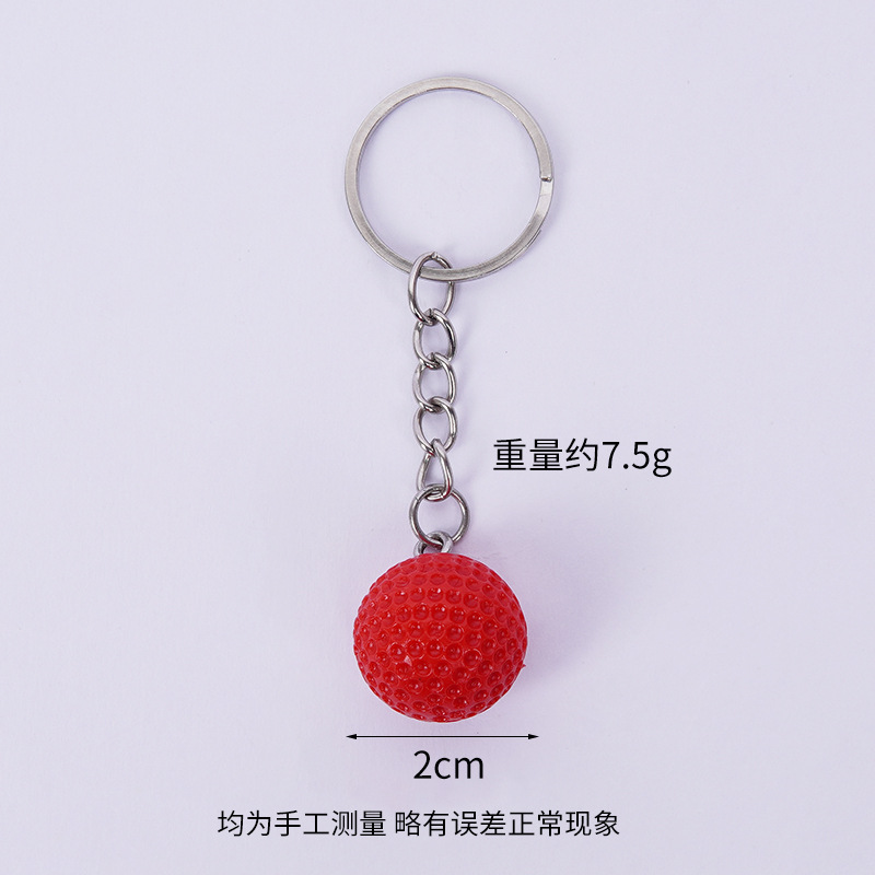 Balle de golf - rouge (porte-clés)