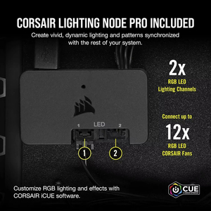 コルセアLL120 RGB LEDファン照明ノード付きPRO限定時間割引コンピューター用コンピューターケースホワイトカラー - Product Image 3