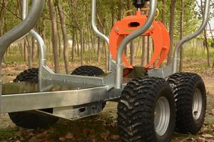 Nuevo remolque de carga de cargador forestal de tala de madera de bosque ATV 350 con grúa hidráulica y pinza - Product Image 3