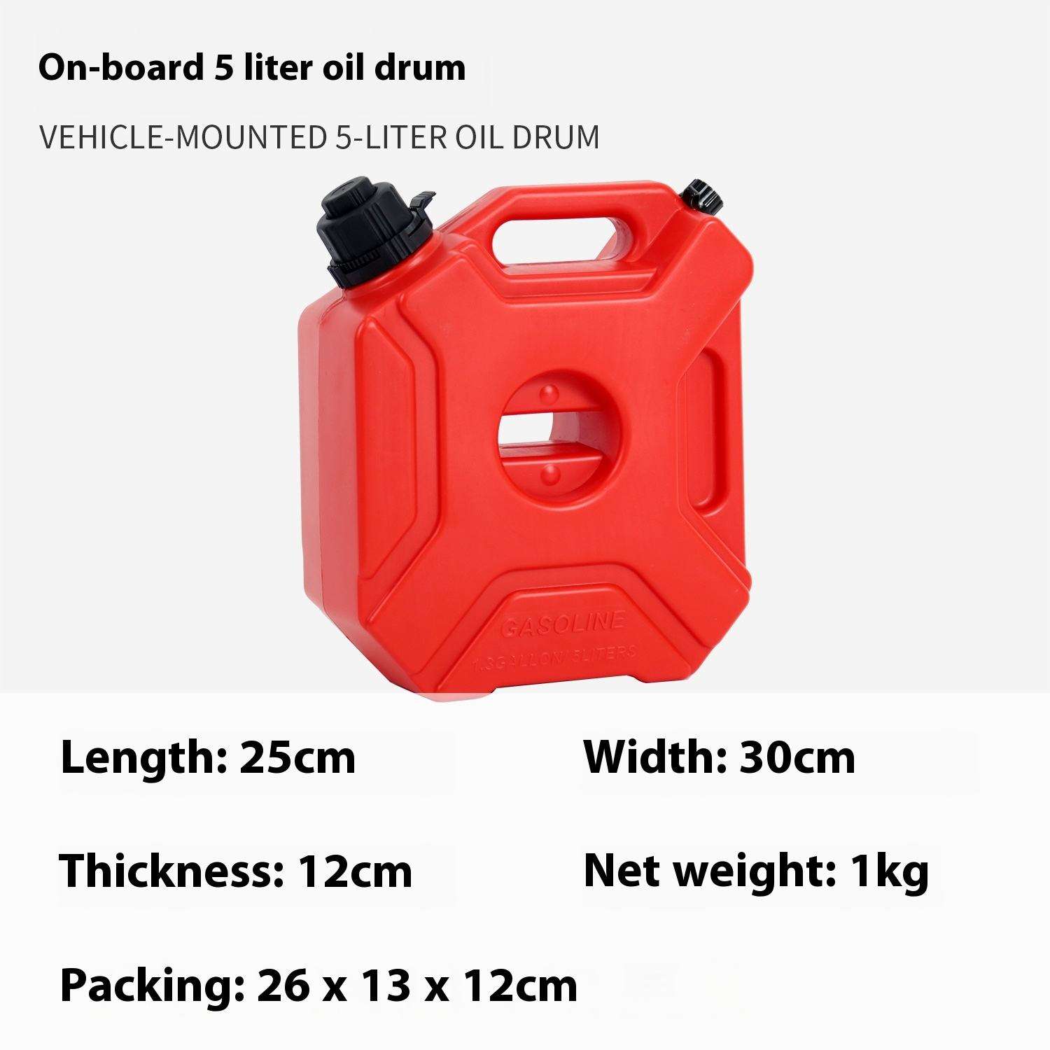 Car-mounted 5-liter red oil drum