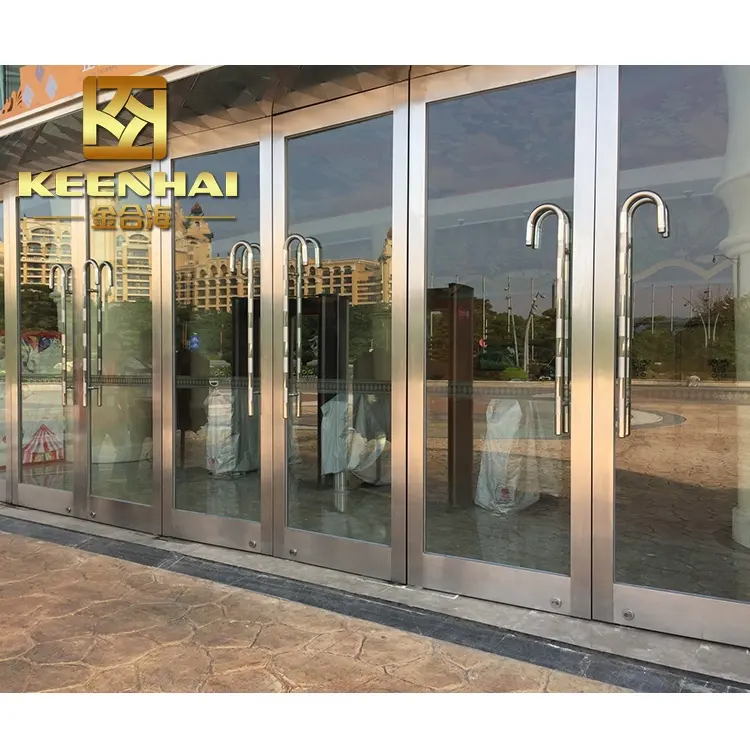 Bingkai pintu logam baja tahan karat Modern dengan bahan pintu kaca dicat pintu dalam ruangan masuk pabrik harga bagus