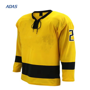 Toptan Polyester uzun kollu buz hokeyi gömlek spor takımı nefes hızlı kuru hokey forması