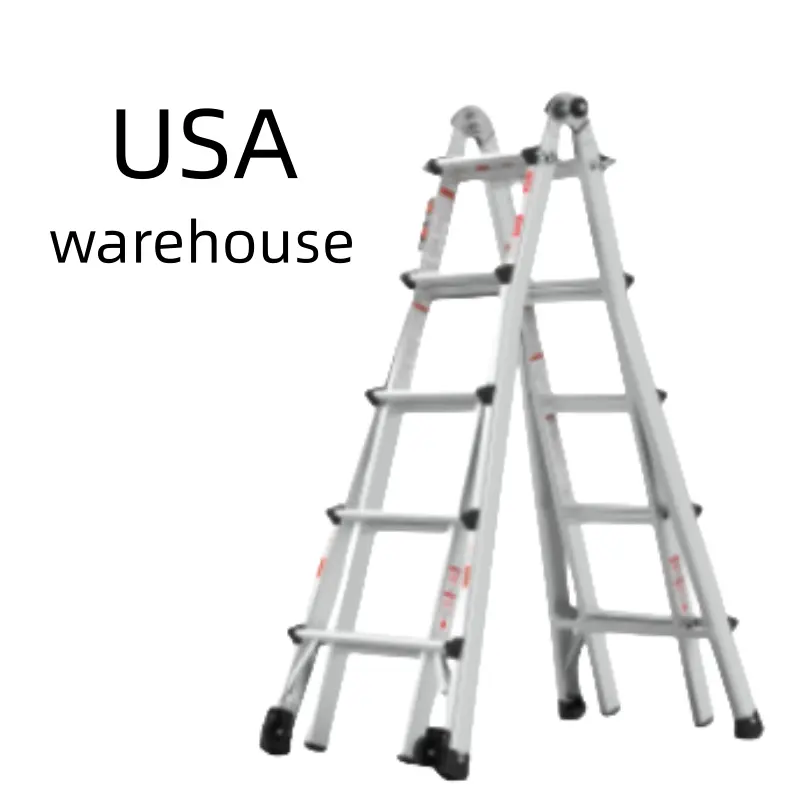 Склад США Бесплатная доставка алюминиевая рама удлинитель складные лестничные леса портативные лестничные телескопические лестницы