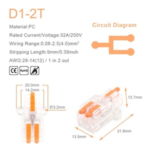 Mini Universal Compact Conductor <strong>Spring</strong> Splicing Wire Connector With Screw Fixing Hole 1 in Multiple Out <strong>Push</strong>-in <strong>Terminal</strong> <strong>Block</strong> - Product Image 5