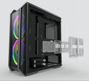 Mid Tower Black Case PC case gamer Blue LED Strip USB 3,0 PC computer case
