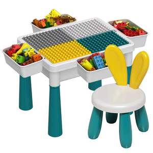 Hot Sell Children's Building Block <strong>Multi</strong> <strong>Function</strong> Baby's Learning <strong>Table</strong> <strong>Game</strong> Toy <strong>Table</strong> Chair Large Particle Building Block <strong>Table</strong> - Product Image 4