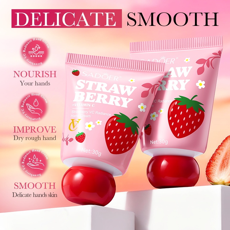 Crema per le mani alla vitamina C alla fragola 30 g