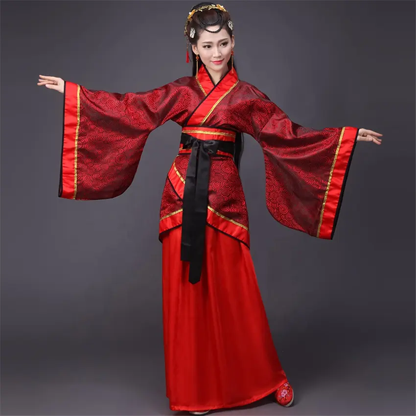 Disfraces de danza tradicional china para mujer, traje Tang bordado Hanfu étnico de escenario nacional para mujer
