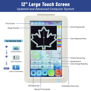 12 kim multineedle may áo thun may Mũ may máy tính công nghiệp Máy Thêu đầu đơn - Product Image 3