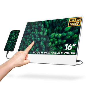 16-inch siêu mỏng nhôm thiết kế di động FHD USB Màn hình cảm ứng máy tính xách tay màn hình 100% sRGB đôi mở rộng màn hình 100% mới - Product Image 1