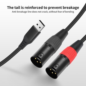 New Product Built-in Decoding 32Bit/384Khz USB-A Male to Dual XLR Male USB to XLR Audio Cable Microphone Converter Adapter - Product Image 4