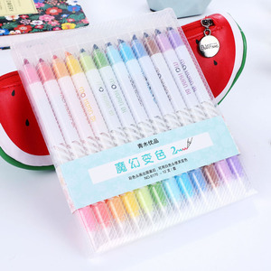 双端变色荧光笔可以涂上卡哇伊闪光变色标记荧光笔 - Product Image 6