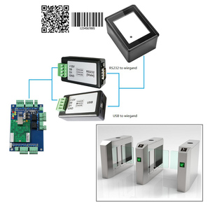 Control DE ACCESO biométrico Wiegand 26/34/66bit RS232 Convertidor QR Escáner Código de barras con controlador de acceso Wiegand - Product Image 1