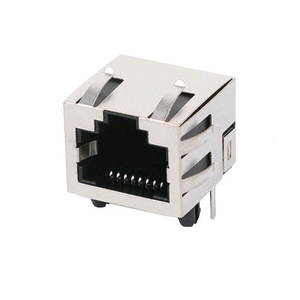 Conector de puerto de red Foxconn RJ45-Salida de entrada de ángulo recto 8P8C sin clip de resorte de tira de luz - Product Image 6