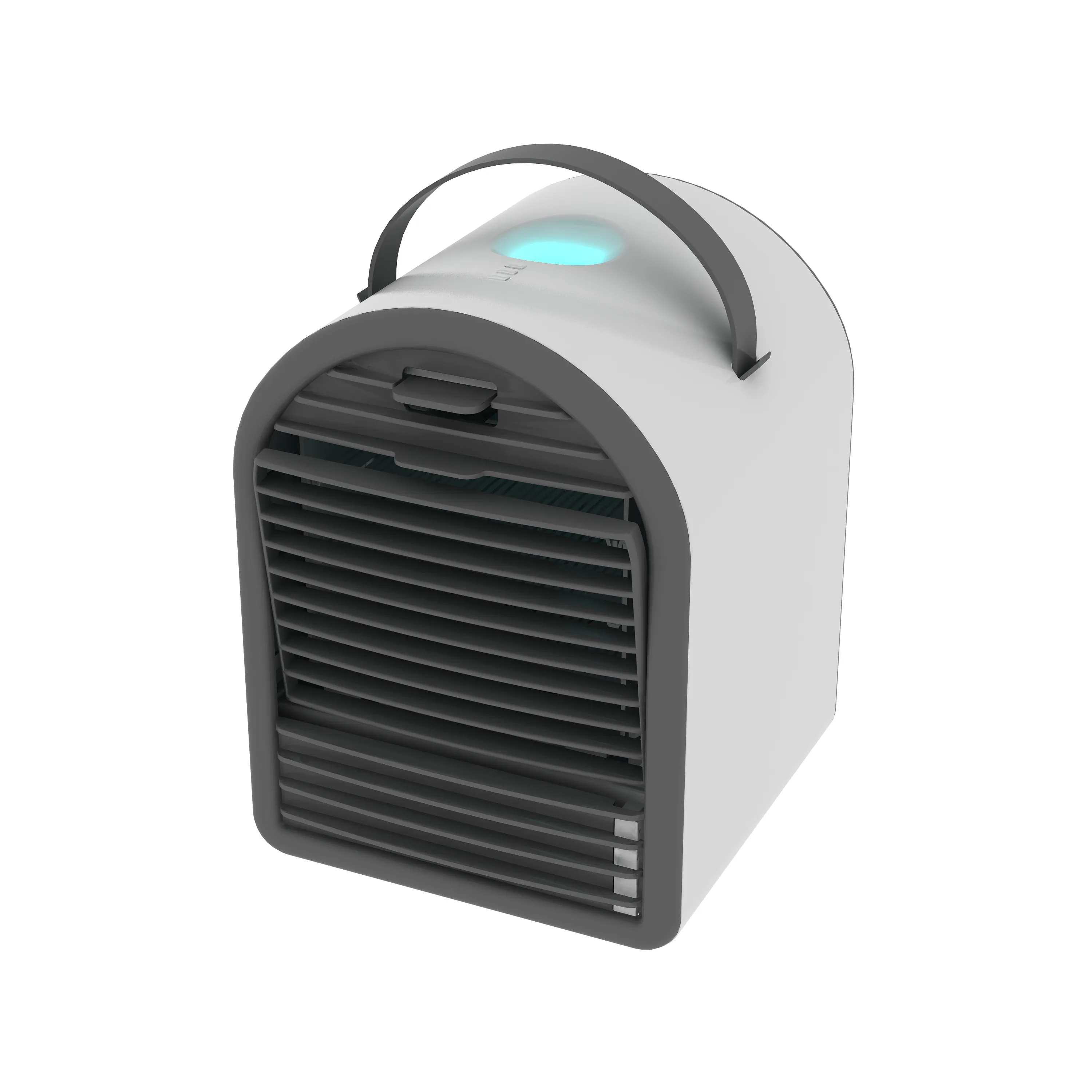 Raffreddatore ad aria da tavolo nuovo design ventilatore da campeggio con pad di ghiaccio con dispositivo di raffreddamento personale a lanterna a led