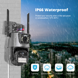 กล้อง CCTV ตรวจจับการเคลื่อนไหวระบบ WiFi 3เลนส์หน้าจอคู่กันน้ำ4MP แบบ Full HD คุณภาพสูงกลางแจ้ง - Product Image 3