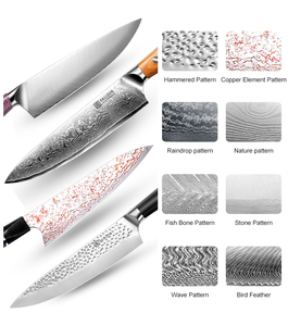 Japón Damasco 10 piezas 5CR14 Acero inoxidable grabado Chef mango de resina cuchillo juego de cuchillos de cocina japoneses - Product Image 6