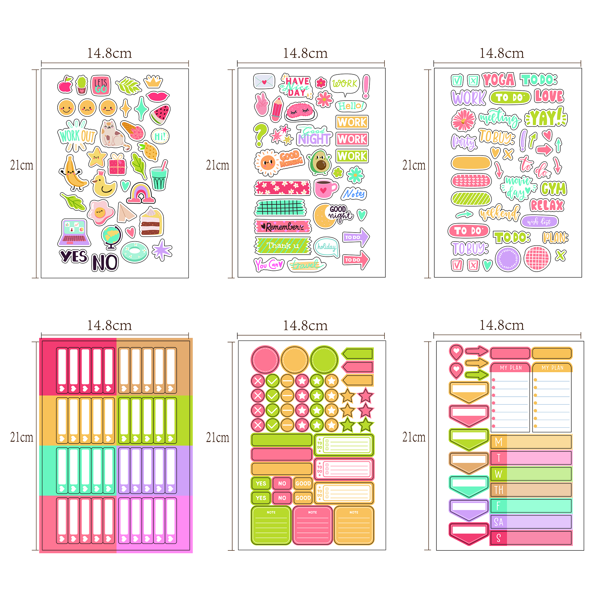 Stock Sample, 6 Sheets/Set