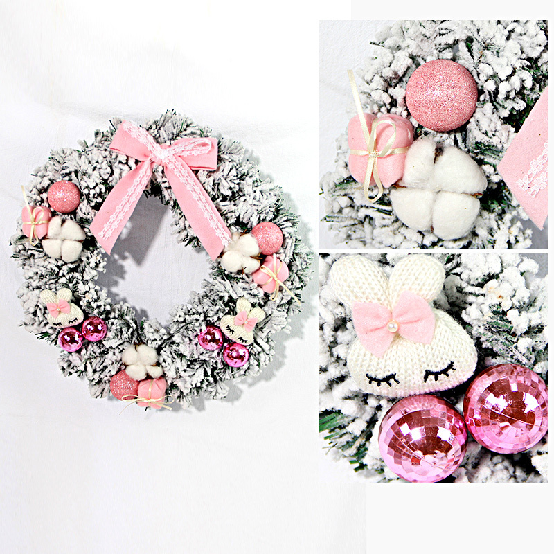 Guirlande floquée 45cm + accessoires roses