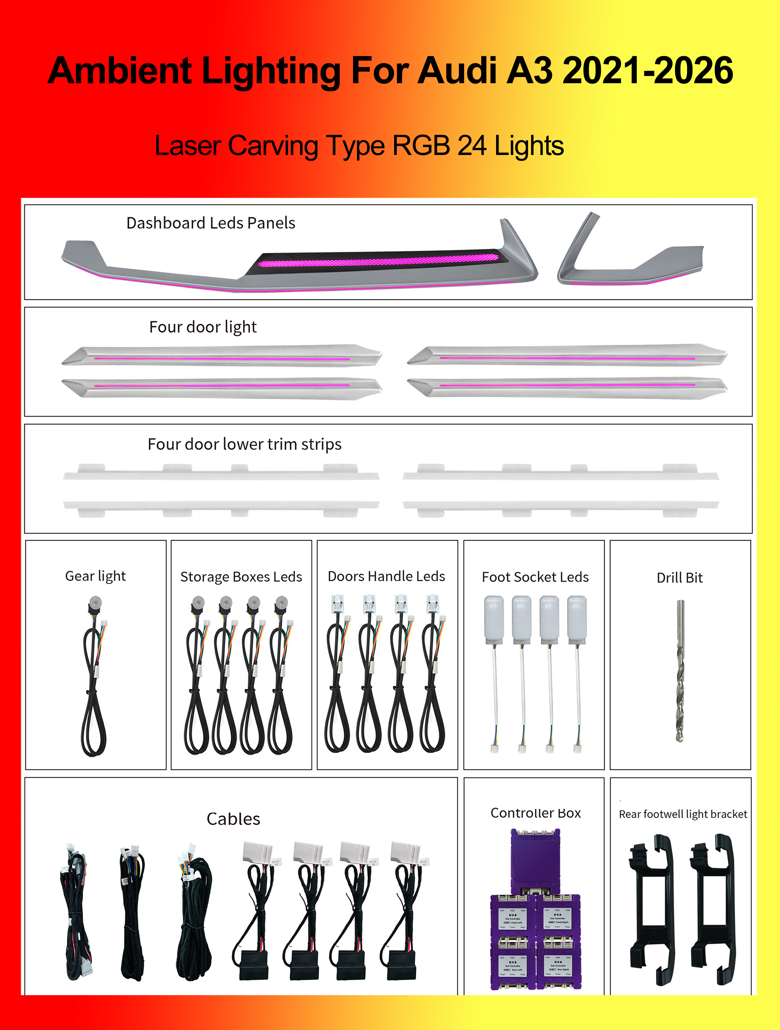Laser Carving Type RGB 24 Lights