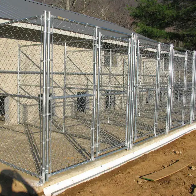 Custom Outdoor Dog Pen Chain Link Fence House Large Dog Cage Kennels