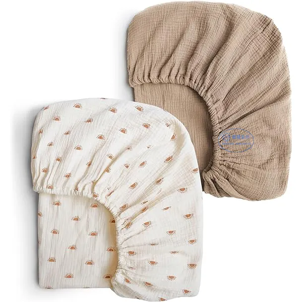 Sábana de cuna de algodón para bebé, muselina, sábanas bajeras para cuna de niño pequeño