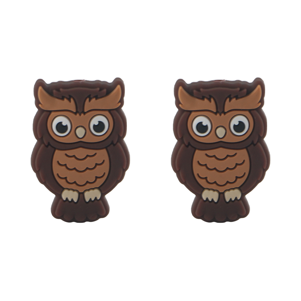 Búho animal Perla focal Chocolate