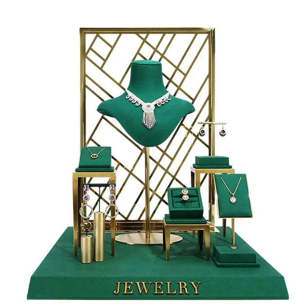 WYP Luxury wholesale custom logo jewelry display stand Metal DIY earrings ring necklace bracelet jewelry stand display set