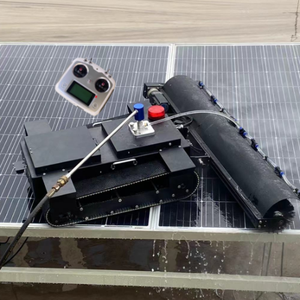 クローラー型リモートコントロールソーラーパネル洗浄機1200mm回転ブラシ太陽光発電ロボット