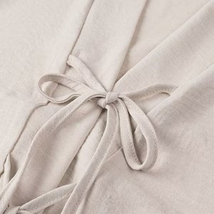 2 Colorwayロングスリーブvネックフロントレースアップブラウストップスドローストリングウエストロングパンツカジュアルファッション女性2ピースセット - Product Image 4