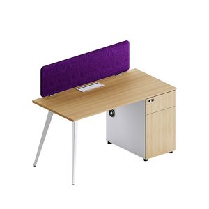 Mesa de ordenador de oficina comercial de diseño moderno con estantes de almacenamiento Material MFC de etiqueta privada pragmático multicolor - Product Image 1