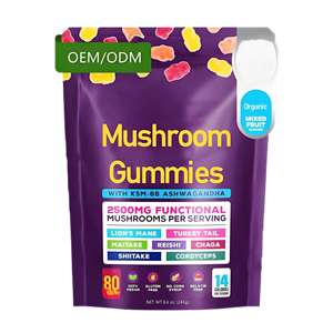 Nhãn hiệu riêng tất cả trong 1 Hữu Cơ nấm Gummies Reishi Đông Trùng Hạ Thảo sư tử bờm nấm Booster Bộ nhớ nootropic não bổ sung - Product Image 1