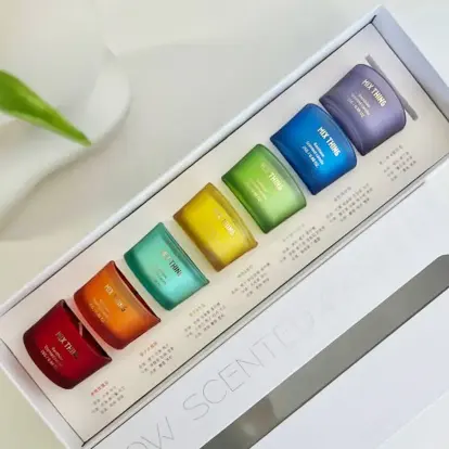 Velas de cera personalizadas, caja de siete ChakraGift, juego de lujo de Siete velas curativas, perfumadas con cristales