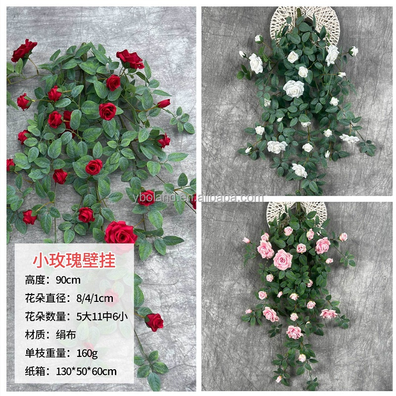 #15 Colgante de pared pequeñas flores de rosa