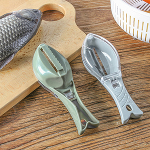 Fischschuppen-Entferner Fischschlachtungsmesser zum Schaben von Schuppen mit Transparenter Abdeckung Fischschäler Küchenwerkzeuge - Product Image 2