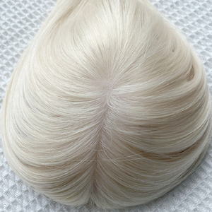 Haiyi fabrika Salon kalite ipek üst taban Topper saç simüle derisi ile 4*4 5*5 3*5 boyutu Topper İnsan saç uzatma - Product Image 5