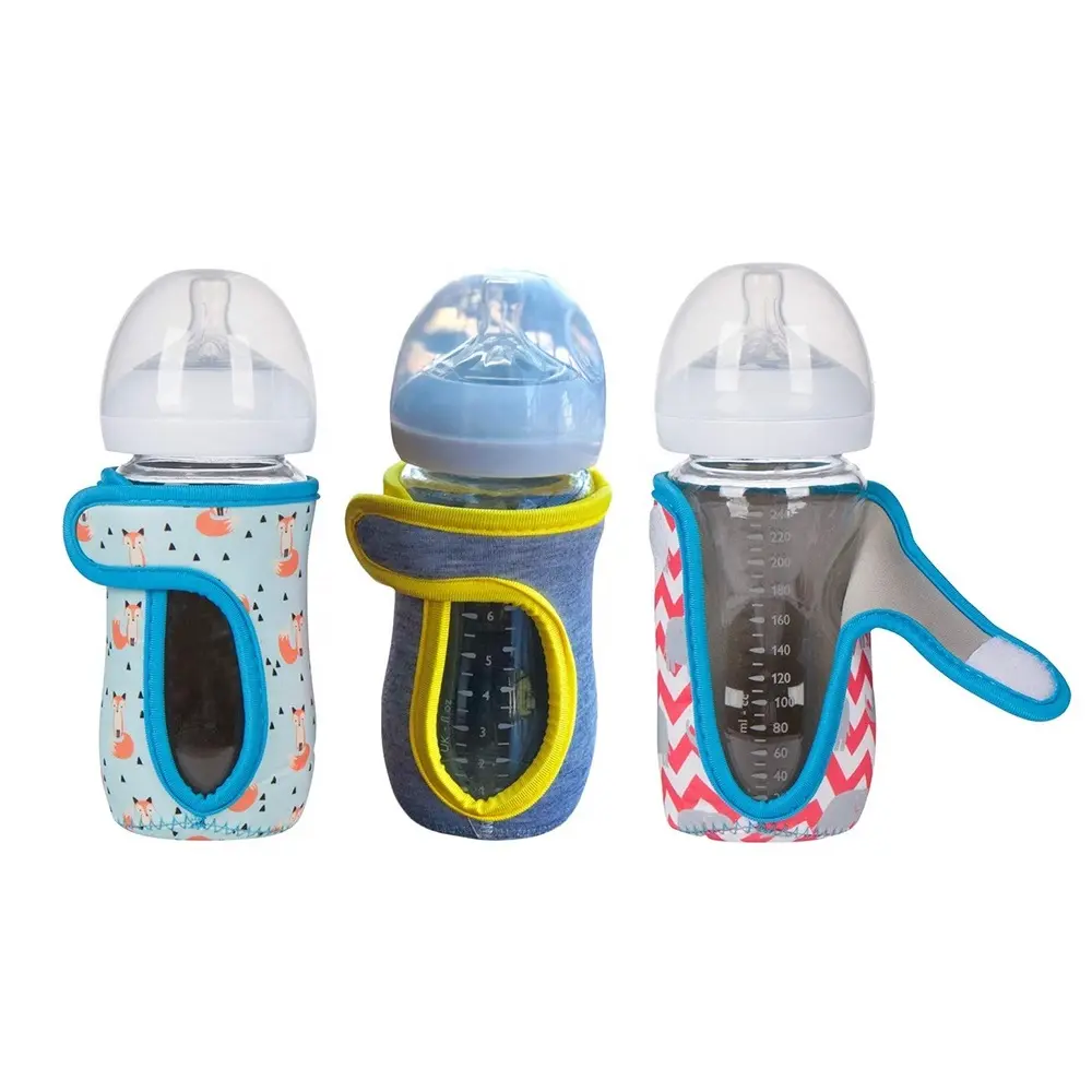 Benutzer definierte Drucke Neopren Baby Flaschen hüllen Cup Cover Isolierte Milchglas Flaschen halter
