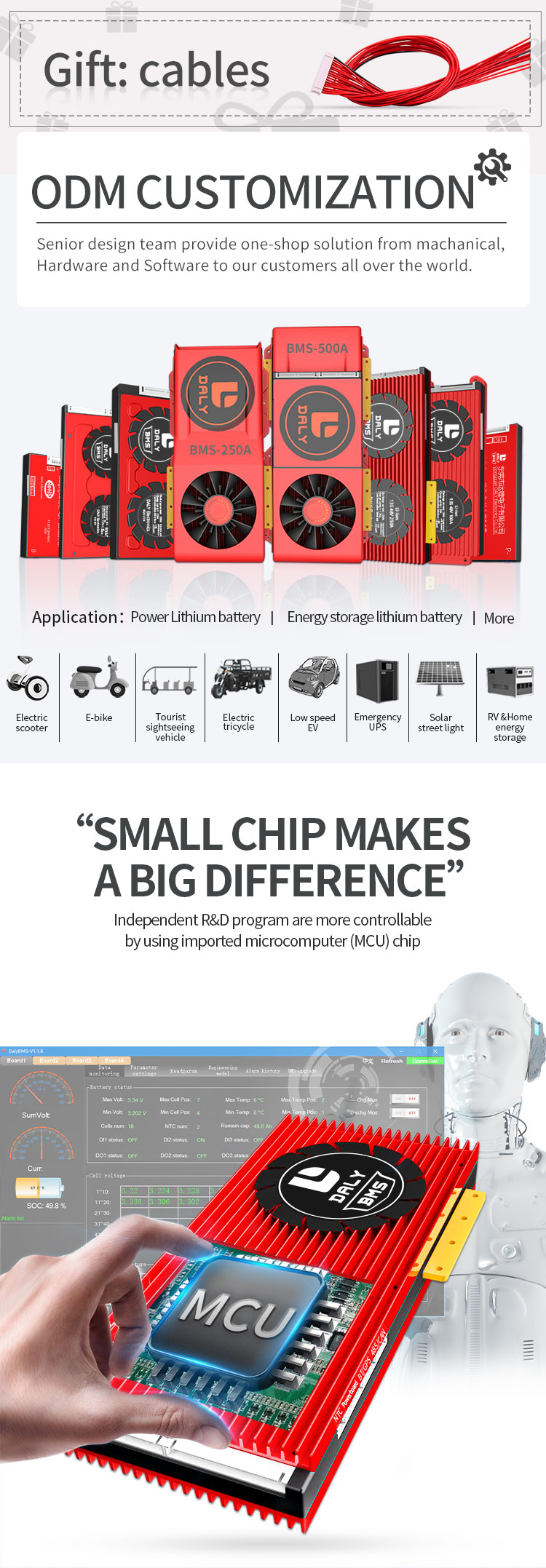 Daly 13s 14s 15s 16s 48v Lithium battery bms board 100a 200a 250a 16s smart bms 100amp 48v 16s smart bms lifepo4
