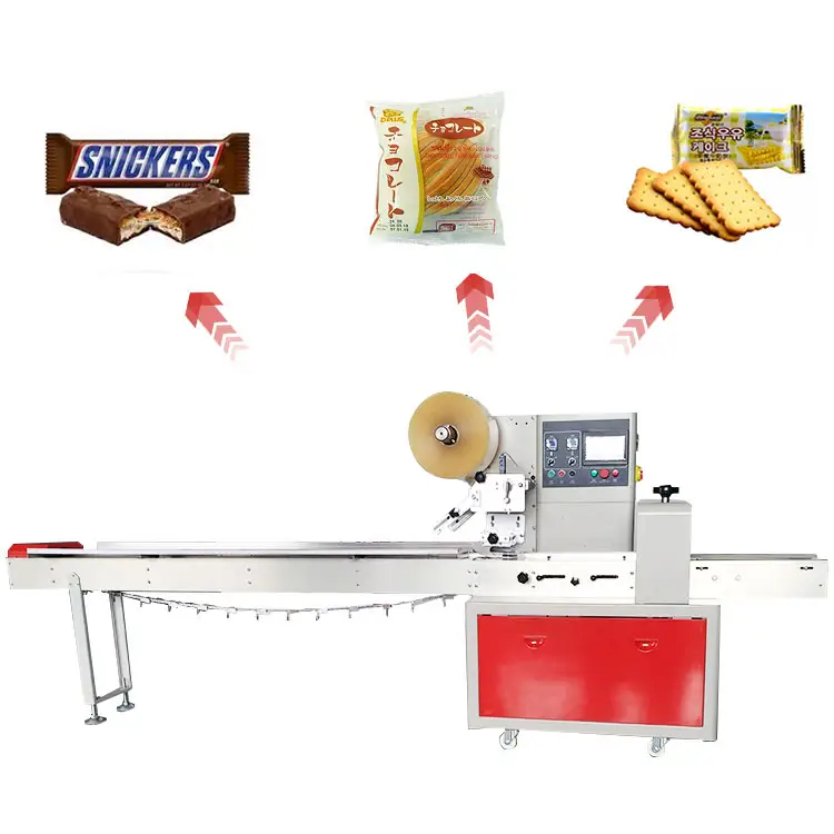 Máquina automática de embalaje horizontal/suizo/galletas/helado/fechas Rojas/pastel de luna/PAN/dulces/aperitivos