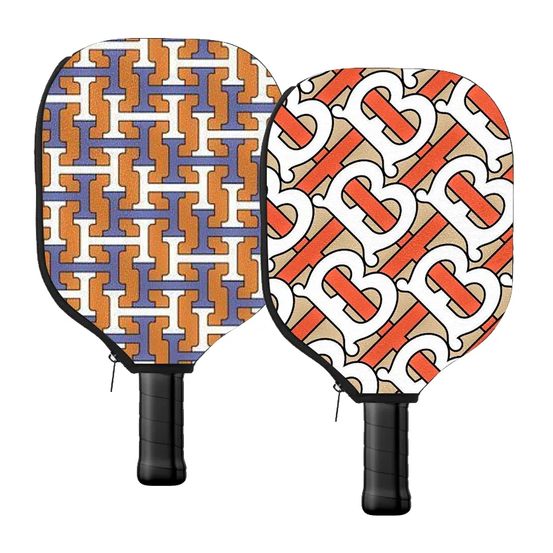 Groothandel Custom Logo Pickleball Paddle Racket Hoes Pu Lederen Neopreen Augurk Bal Racket Hoezen Met Riem