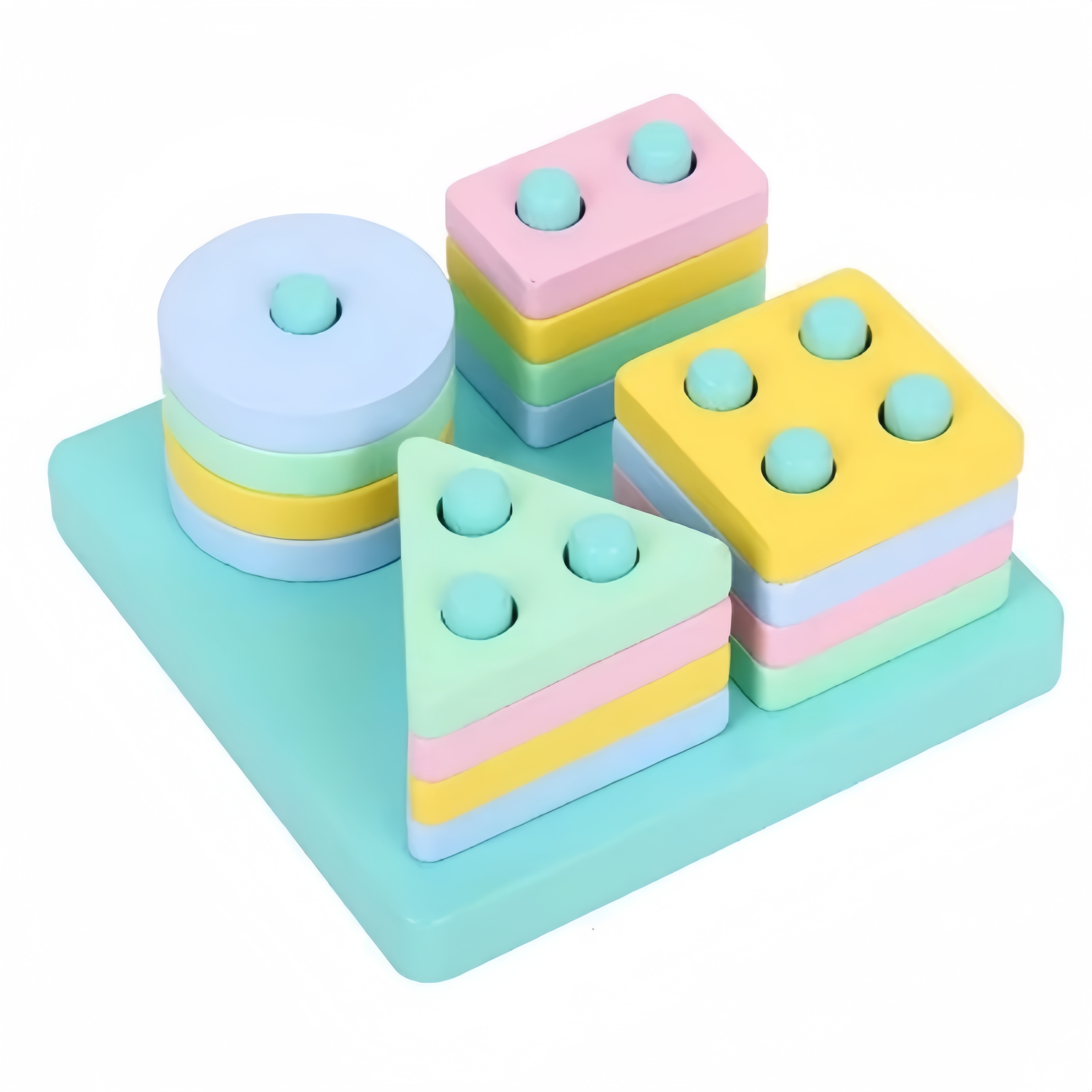 Ensemble de quatre colonnes carrées couleur macaron